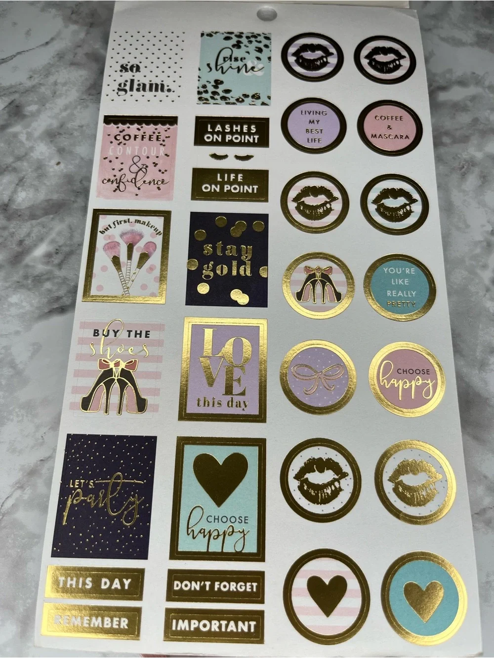 Happy Planner Mini Sticker Kit - Pink, Gold, Mint & Navy